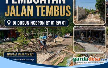Pemdes Ngepon Bangun Jalan Tembus, Tingkatkan Akses dan Dukung Perekonomian Warga