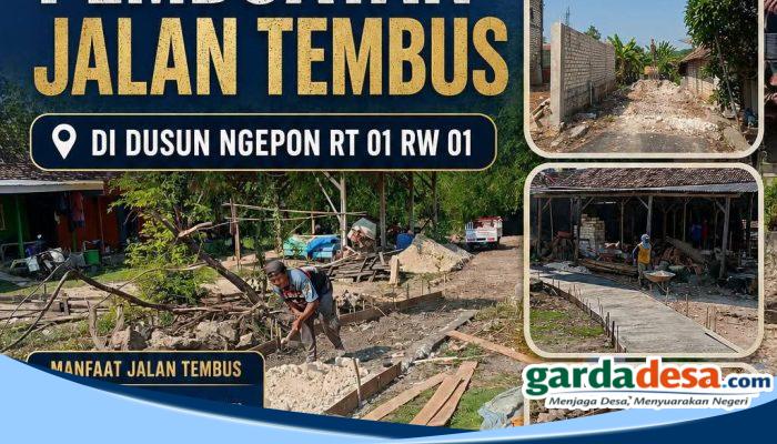 Pemdes Ngepon Bangun Jalan Tembus, Tingkatkan Akses dan Dukung Perekonomian Warga